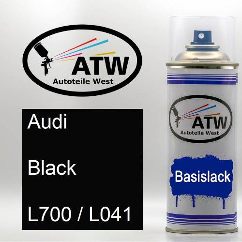 Audi, Black, L700 / L041: 400ml Sprühdose, von ATW Autoteile West.